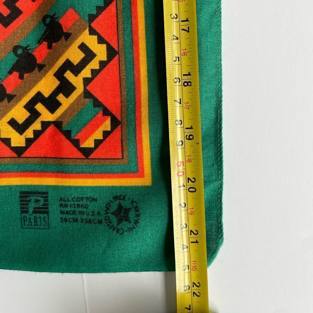 Vintage Paris Lehigh Bandana Aztec Tribal Bird and Lion - Picture 6 of 6